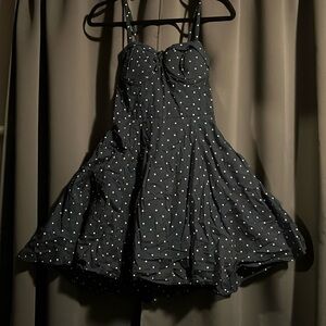 Jessica Simpson Navy Blue Polkadot Swing Dress
